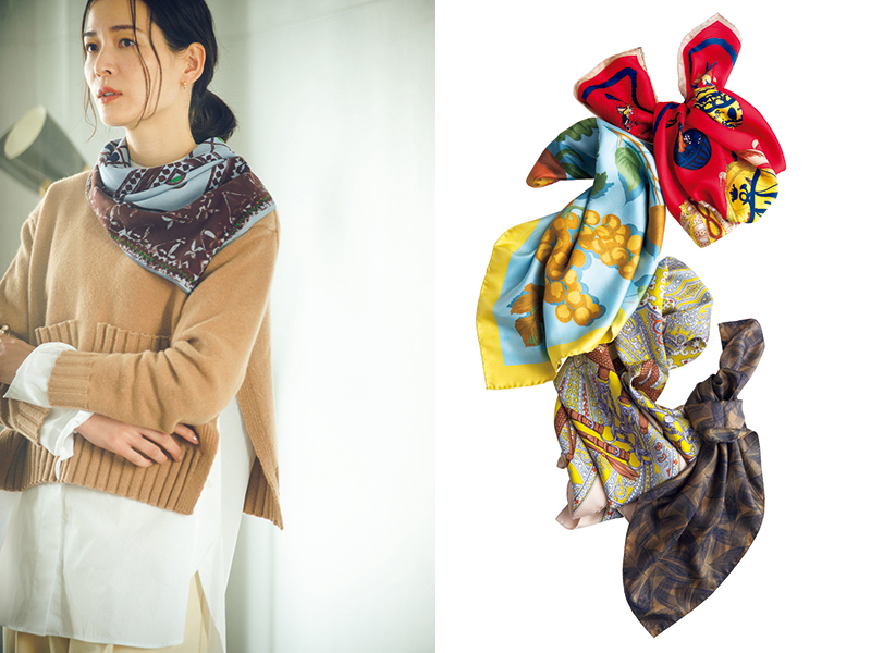 地味服は 柄スカーフ で盛れる コーデが華やぐ冬巻きスタイル Fashion Box