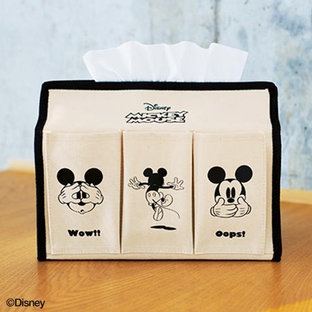 Mickey Mouse（ミッキーマウス） 収納ケースにもなる！ 6ポケット付きティッシュBOXケース