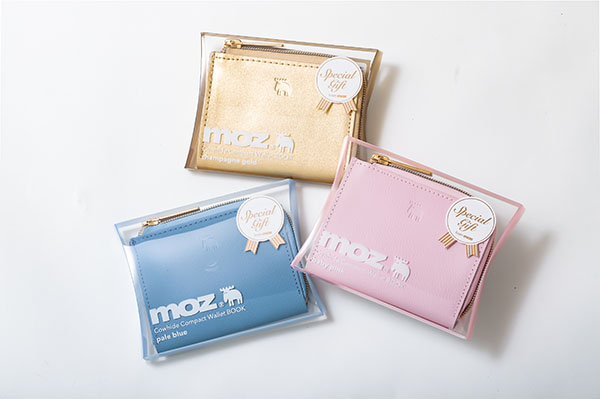 『moz Cowhide Compact Wallet BOOK champagne gold』